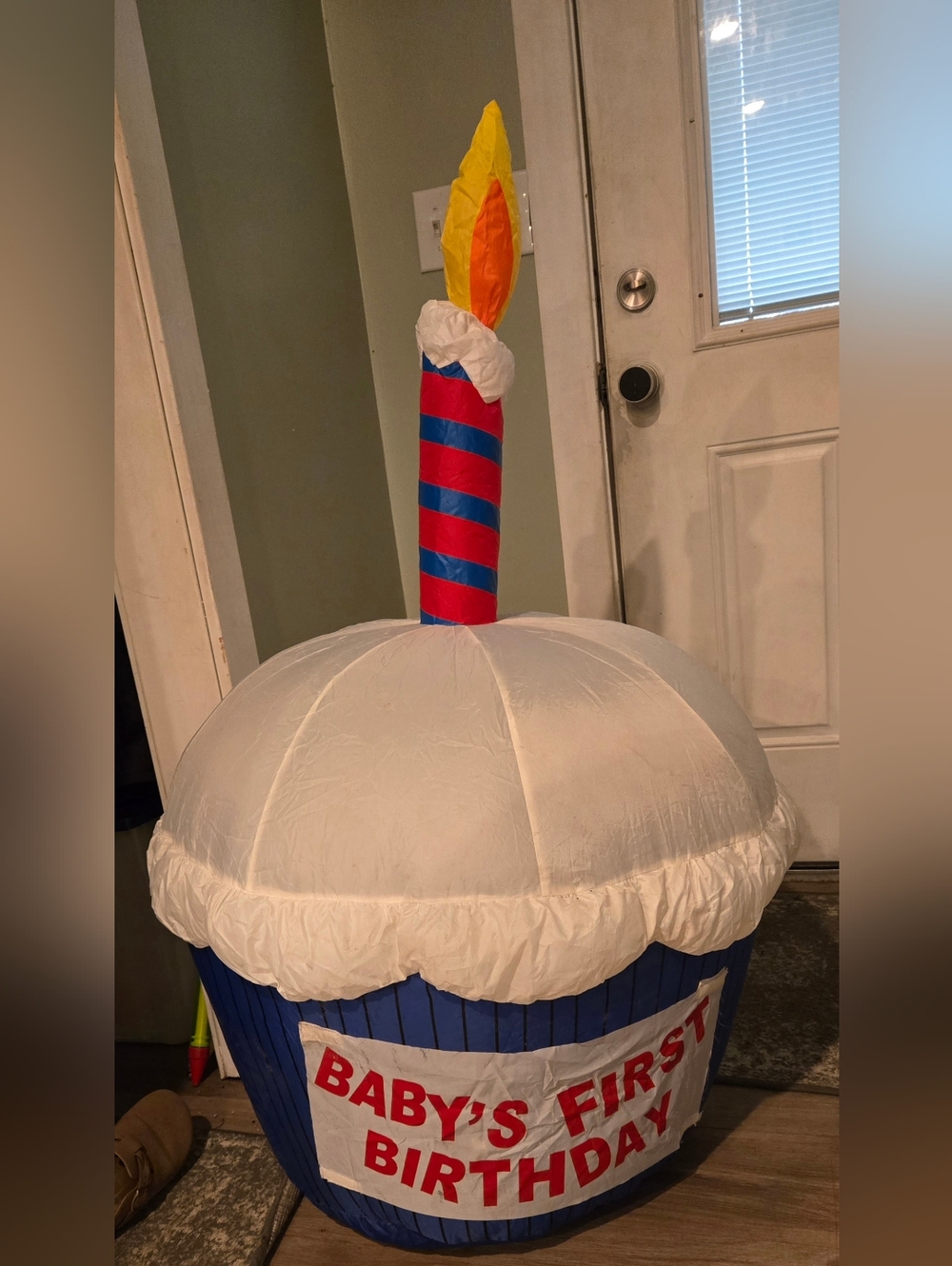 Inflatable Baby's first Birthday cupcake, 4 feet tall!